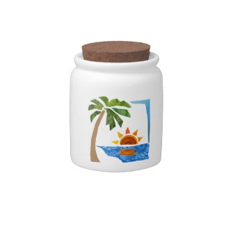 Palm, Sun &amp; Sea Candy Jar