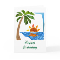 Palm, Sun & Sea Greeting Cards