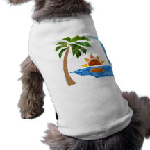 Palm, Sun & Sea Doggie Tee Shirt