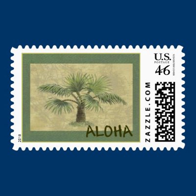Palm Tree Aloha Stamp by HollyGwen