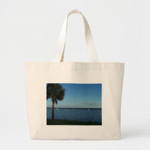 Palm Tree and Boats Canvas Bag