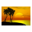 Palm Tree and Sunset posters by systemerror Palm Tree and Sunset posters