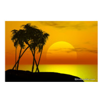Palm Tree and Sunset posters by systemerror Palm Tree and Sunset posters