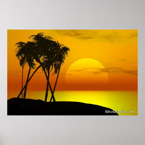 Palm Tree and Sunset print