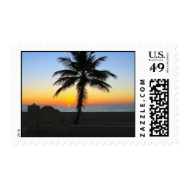 Palm Tree at Sunset Gifts Postage Stamp