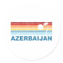 Palm Tree Azerbaijan Round Stickers