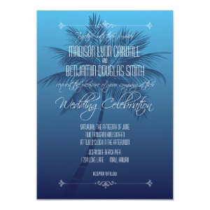 Palm Tree Beach Destination Wedding Invitations