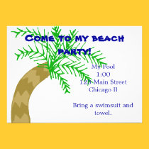 Palm Tree Beach Party Invitation invitations