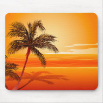 Palm Tree Beach Sunset Mousepads