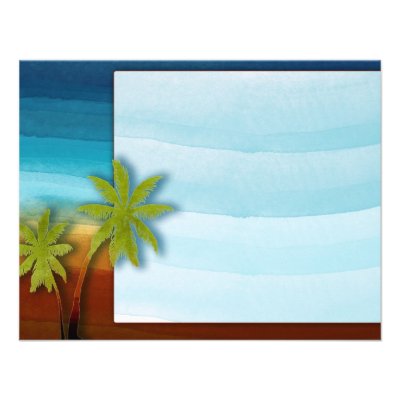 Palm Tree / Beach theme wedding / event Invites