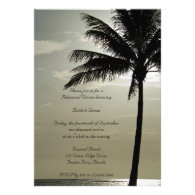 Palm Tree Beach Wedding Rehearsal Dinner Invite