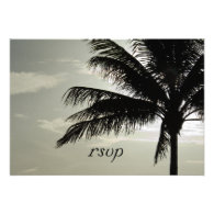 Palm Tree Beach Wedding RSVP Response Card Custom Announcement