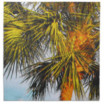 Palm Tree Branches, Afternoon Sun Printed Napkin