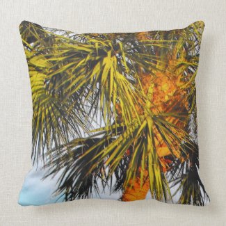 Palm Tree Branches, Afternoon Sun Pillows