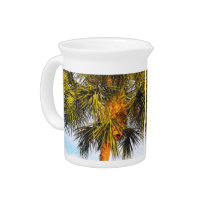 Palm Tree Branches, Afternoon Sun Beverage Pitchers