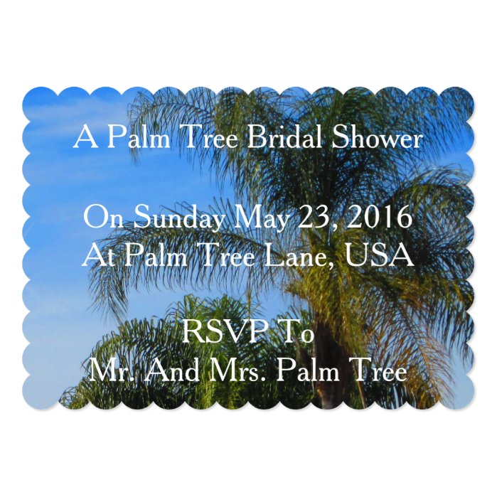 Palm Tree Bridal Showers Invitations