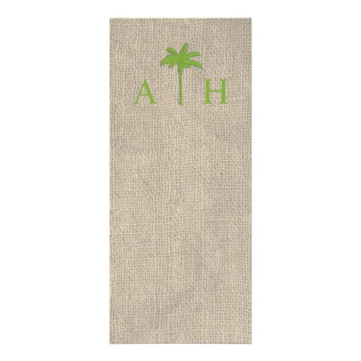 Palm Tree & Burlap Wedding Invitation - Green