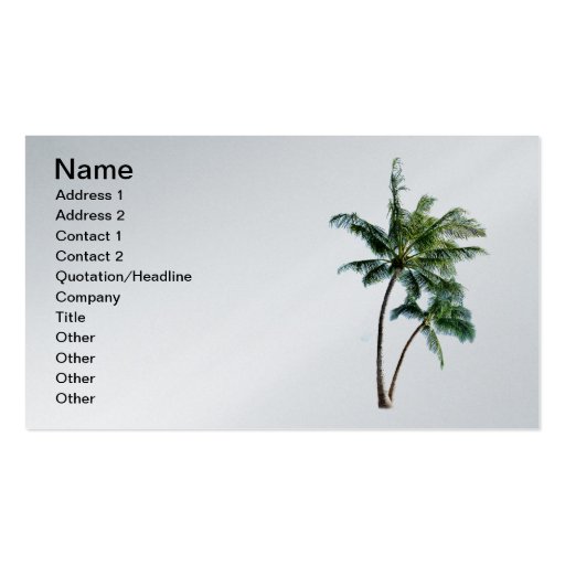 Palm Tree Business Card (front side)