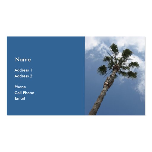 Palm Tree Business Card Template (front side)