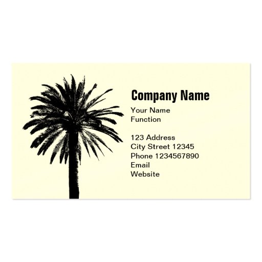 Palm tree business card template | Zazzle