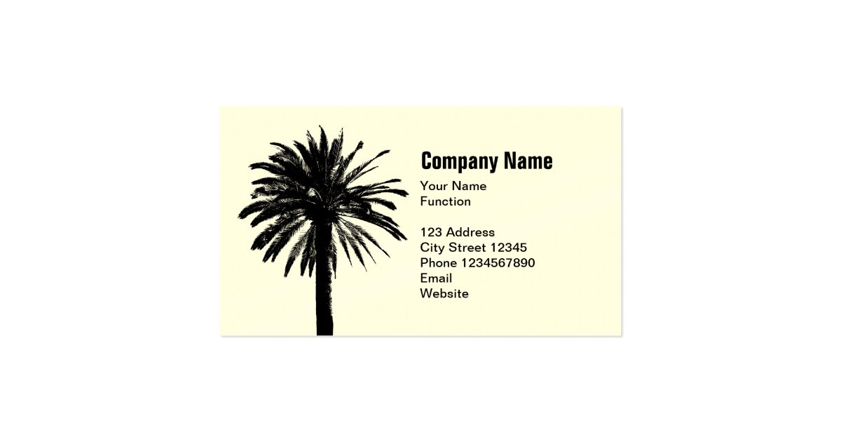 Palm tree business card template | Zazzle