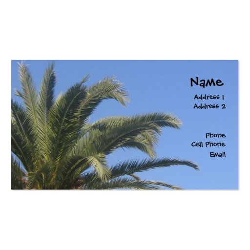 Palm Tree Business Card Templates (front side)