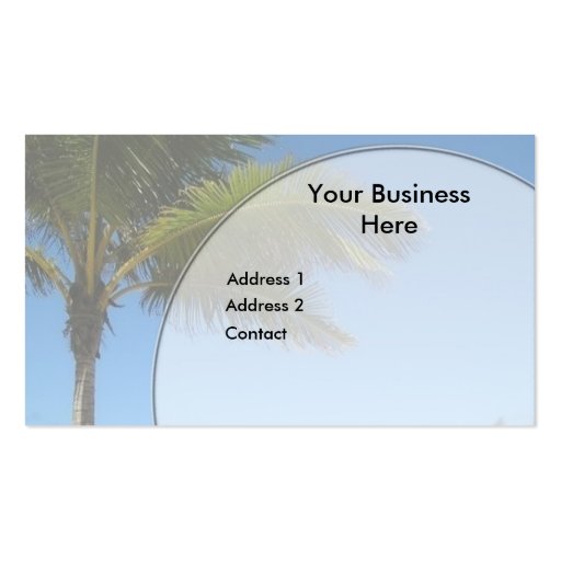 Palm tree business card templates (front side)