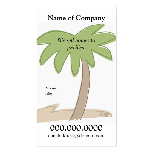 Palm Tree - Card Template Business Cards