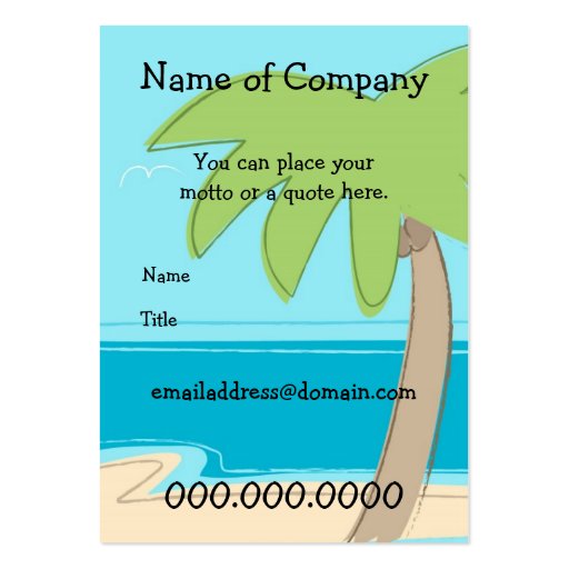 Palm Tree - Card Template - Customized Business Cards