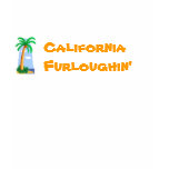 palm tree cartoon, California Furloughin' t-shirts