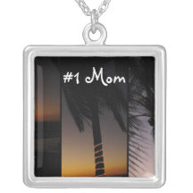 Palm Tree Collage; Happy Mother's Day Custom Necklace