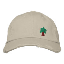 Palm Tree Distressed Cap embroidered hats by gr33nleaf Palm Tree Distressed Cap embroidered hats