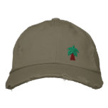 Palm Tree Distressed Cap Embroidered Hat