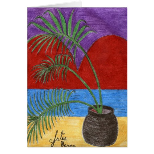Palm Tree Heart Card by Julia Hanna card