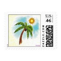 Palm Tree In The Sun postage by MiamiAngel Palm Tree In The Sun postage