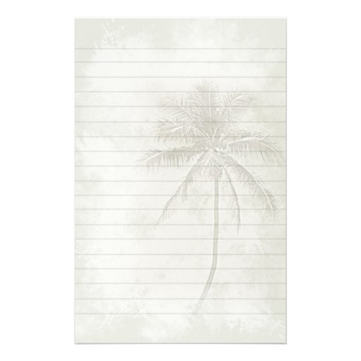 Palm Tree Lined Stationery - Sand Color | Zazzle