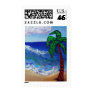 Palm Tree Ocean Beach Postage Stamp