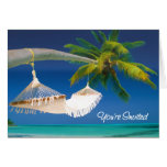 Palm Tree, Ocean & Hammock You're Invited Cards