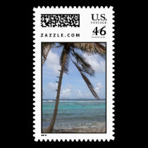 Palm tree on Bequia Island postage