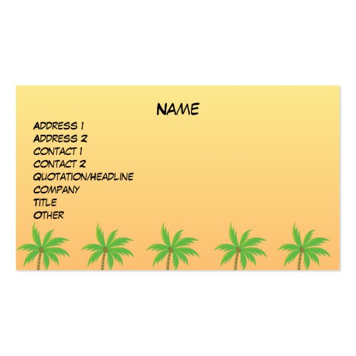 Palm Tree Photo Profile Card Business Card Template (front side)