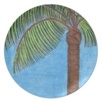 Palm Tree Plate by Julia Hanna