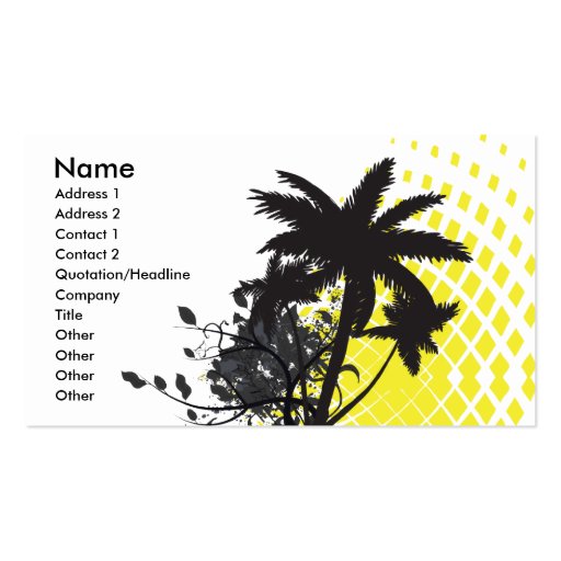 palm tree rays business cards