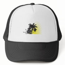 palm tree rays mesh hats