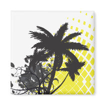 palm tree rays fridge magnet