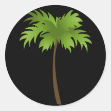 Palm Tree Round Stickers