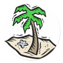 Palm Tree Sandy Beach stickers