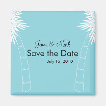 Palm Tree Save the Date Magnets.