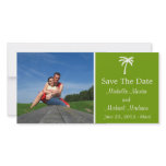 Palm Tree Save The Date Photocard (Moss Green) Custom Photo Card