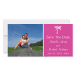 Palm Tree Save The Date Photocard (Raspberry) Personalized Photo Card