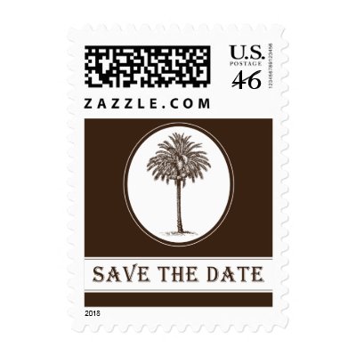 Palm Tree Save the Date Stamp